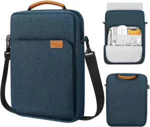MoKo 13.3-14 Inch Laptop Sleeve Bag Fits Macbook Pro 13" M2 2022/Pro M1 Pro/M1 Max 14.2 2021, Macbook Air 13.6" M2 2022, Tab S8 Ultra 14.6", Handle Carrying Case with Shoulder Strap, Indigo