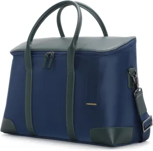 MOKOBARA Unisex-Adult The Cabin Duffle Vegan Leather Water Resistant Cross Body Travel Bag With 16" Laptop Compartment Blue Messenger Bag For Travel Work Business - 22L 2022 - Model Money Moves