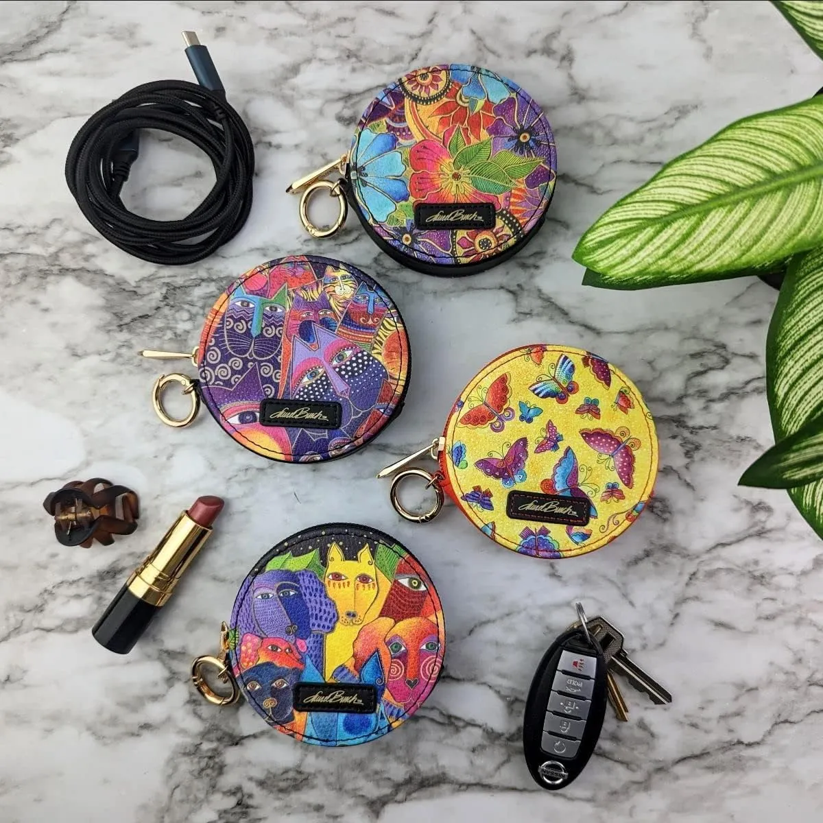 Monarque Round Zipper Case, Signature Artists (Laurel Burch Fantasticats)