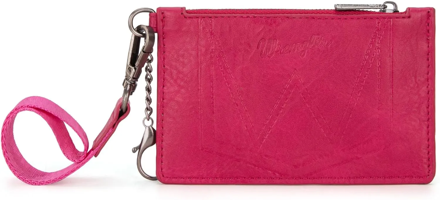 Montana West X Wrangler Credit Card Holder for Women Card & ID Cases Womens Slim Wallet for Cash and Cards Keychain Wallet with Wristlet Strap