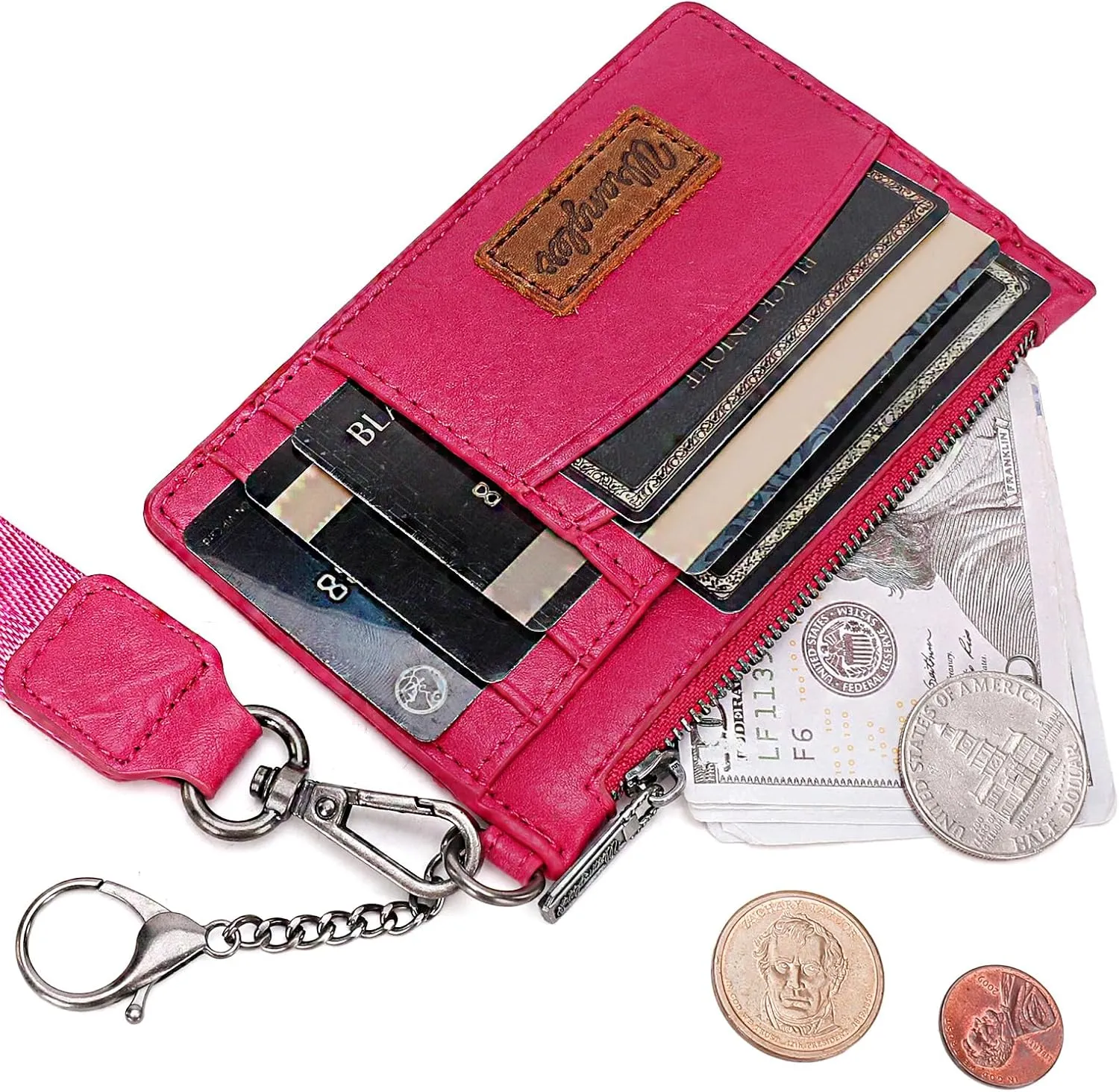 Montana West X Wrangler Credit Card Holder for Women Card & ID Cases Womens Slim Wallet for Cash and Cards Keychain Wallet with Wristlet Strap