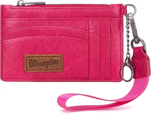 Montana West X Wrangler Credit Card Holder for Women Card & ID Cases Womens Slim Wallet for Cash and Cards Keychain Wallet with Wristlet Strap