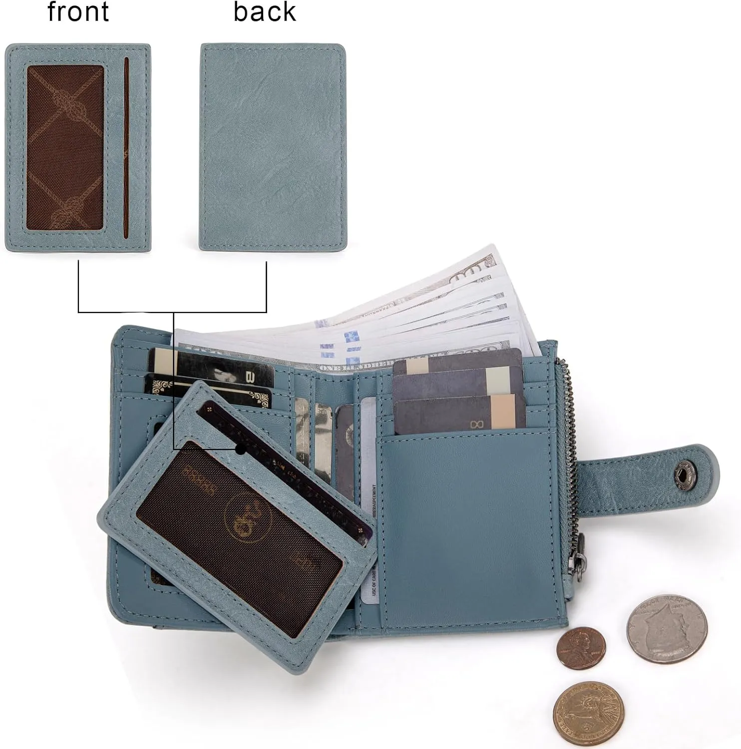Montana West X Wrangler Small Wallet Women Wallets, Card Cases & Money Organizers Bifold Women Wallet Small Ladies Female Wallets with Removable ID Window
