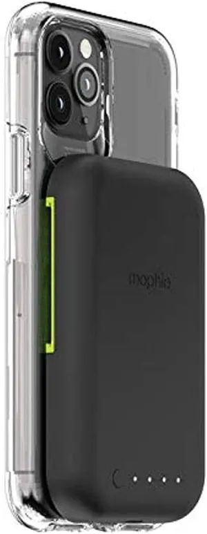 mophie Juice Pack Connect Compact - containing a Portable 5,000mAh Battery with Dual Purpose Stand - Made for Qi-Enabled Smartphones - Black