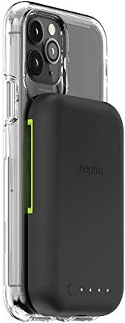mophie Juice Pack Connect Compact - containing a Portable 5,000mAh Battery with Dual Purpose Stand - Made for Qi-Enabled Smartphones - Black
