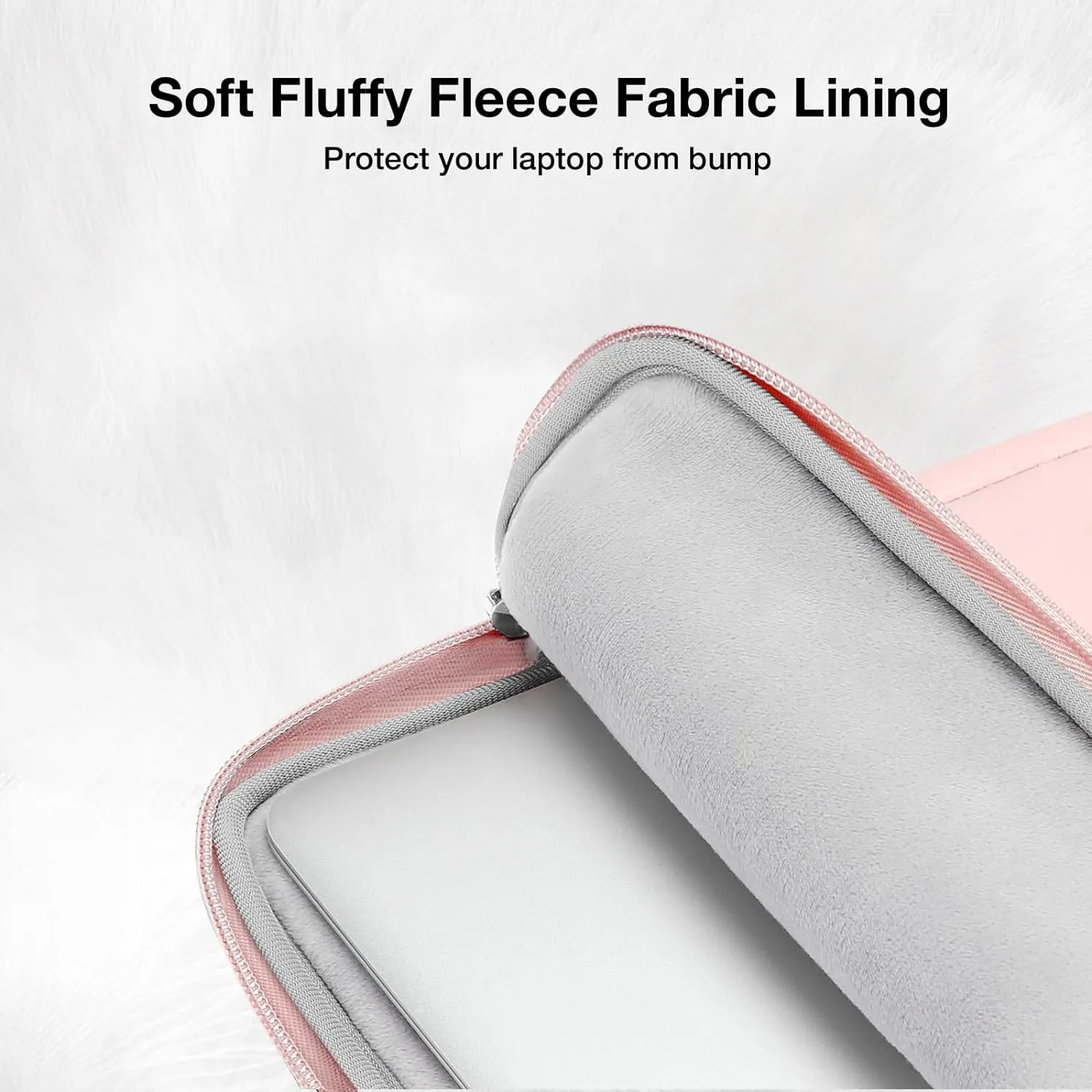 MOSISO 13-14 inch Laptop Case, 13.3 inch Puffy Laptop Sleeve Compatible with MacBook Air 13 13.3 13.6/Pro 13/14, HP, Dell, ASUS, Lenovo, Rectangle Quilted Puffer Computer Bag for Women, Pink