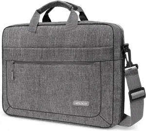 MOSISO Laptop Shoulder Messenger Bag Compatible with 17-17.3 inch Dell XPS/HP Pavilion/Ideapad/Acer/Alienware/HP Omen with Adjustable Depth at Bottom, Gray