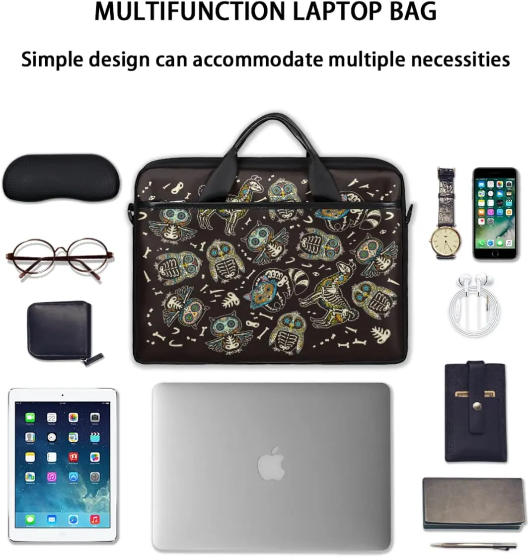 Muertos Skull Laptop Shoulder Messenger Bag Waterproof Laptop Briefcase Handle Padded Strap