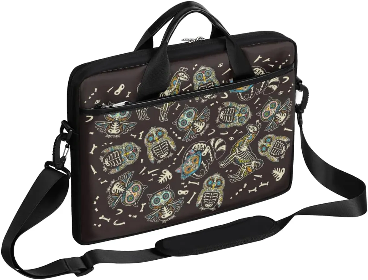 Muertos Skull Laptop Shoulder Messenger Bag Waterproof Laptop Briefcase Handle Padded Strap