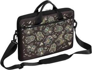 Muertos Skull Laptop Shoulder Messenger Bag Waterproof Laptop Briefcase Handle Padded Strap