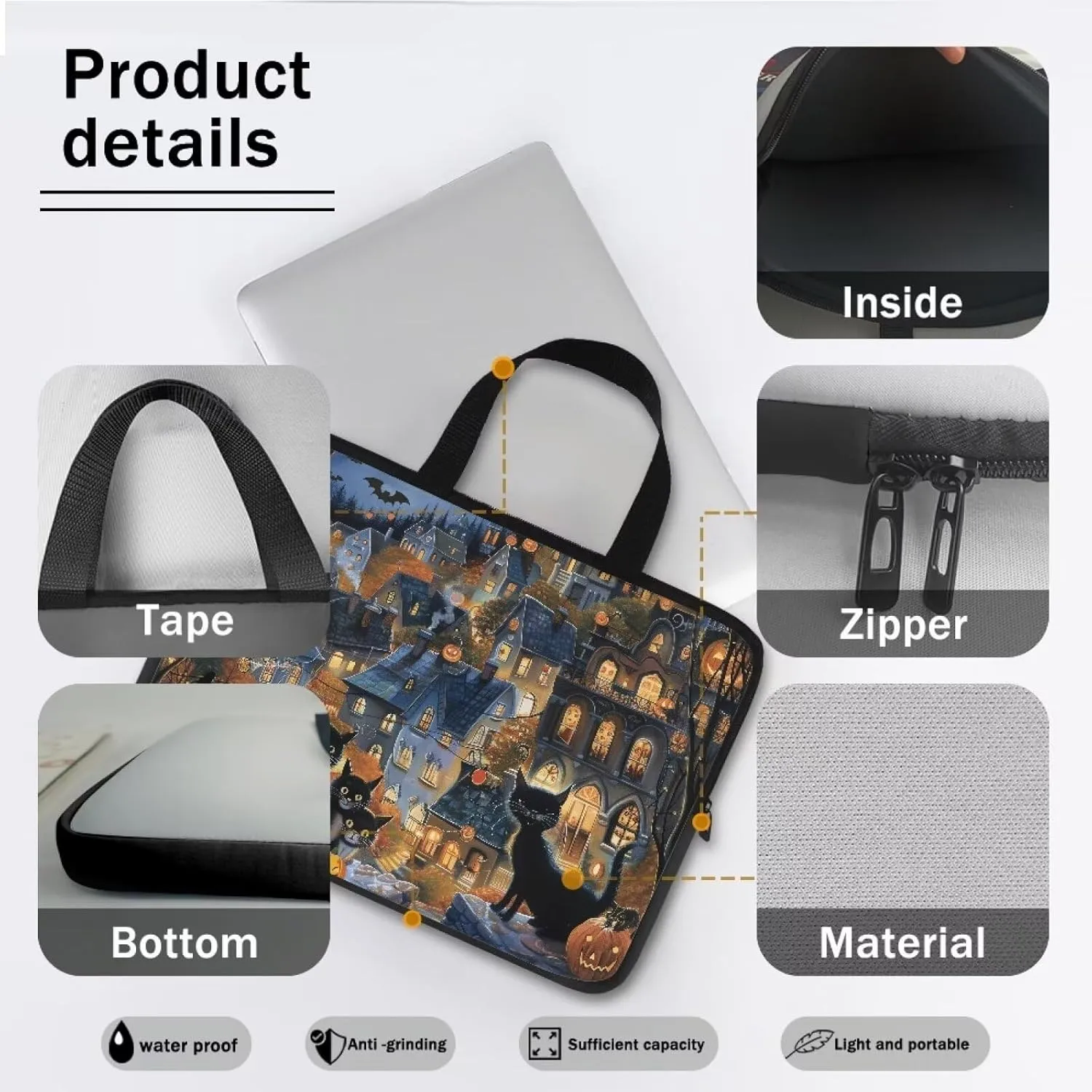Mumeson Laptop Cover Bag,Durable Laptop Computer Carrying Bag Handbag Tablet Briefcase Handbag Slim Laptop Case Tote Bag
