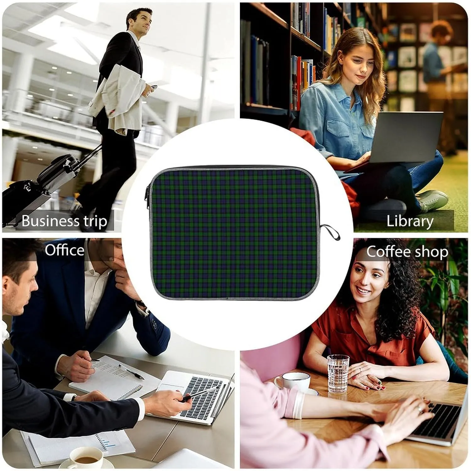 Murray Tartan Large Capacity Portable Laptop Case Unisex