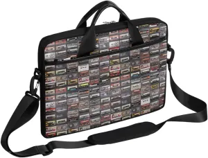 Music Notes Piano Keys Laptop Shoulder Messenger Bag Waterproof Laptop Briefcase Handle Padded Strap