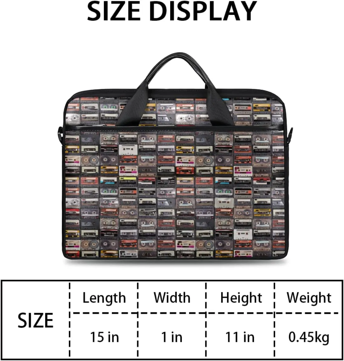 Music Notes Piano Keys Laptop Shoulder Messenger Bag Waterproof Laptop Briefcase Handle Padded Strap