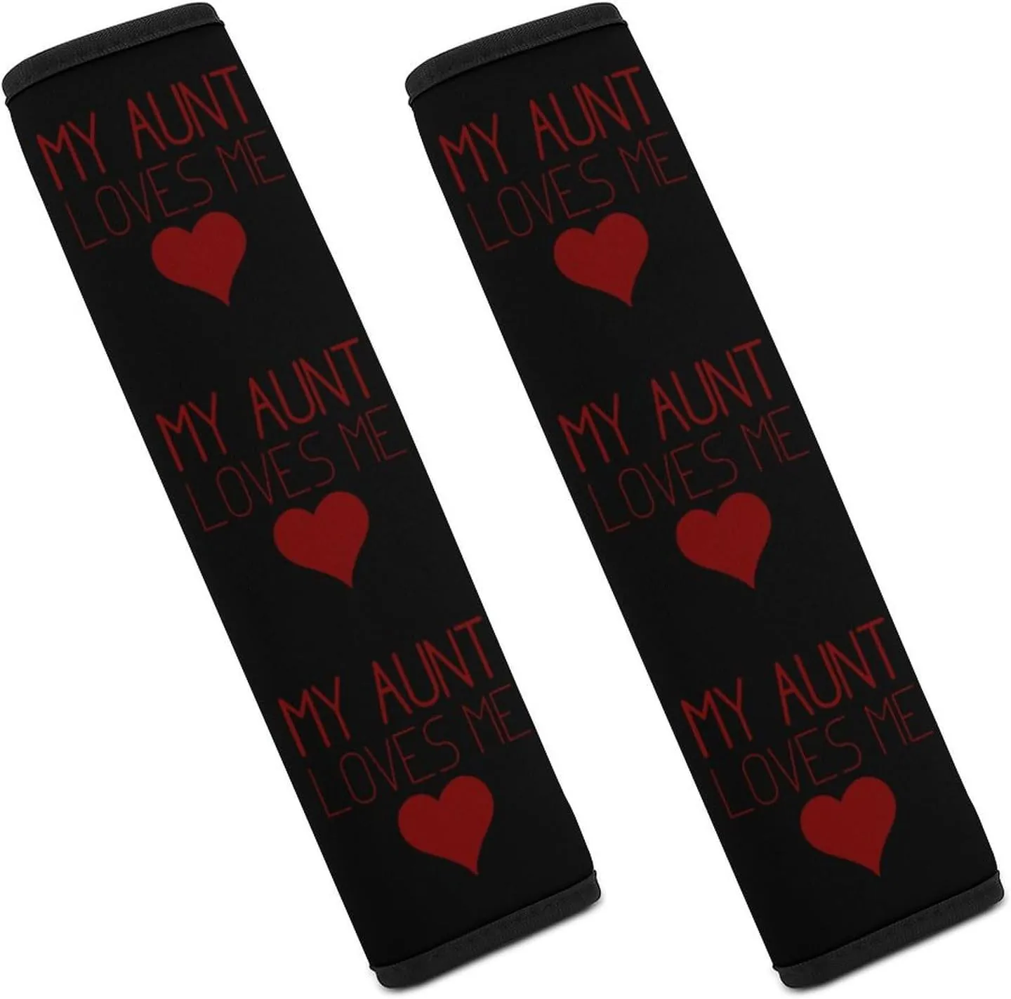 My Aunt Loves Me Fashion Car Seat Belt Cover Pad for Shoulder Bag Camera Soft Comfort Accessories 2PCS
