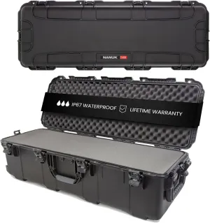NANUK 988 Hard Case 45” with Wheels & Customizable Foam Insert, IP67 Waterproof & Crushproof, Rugged Construction for Ultimate Protection, Made in North America – Black (44.9” x 16.3” x 13.6”)