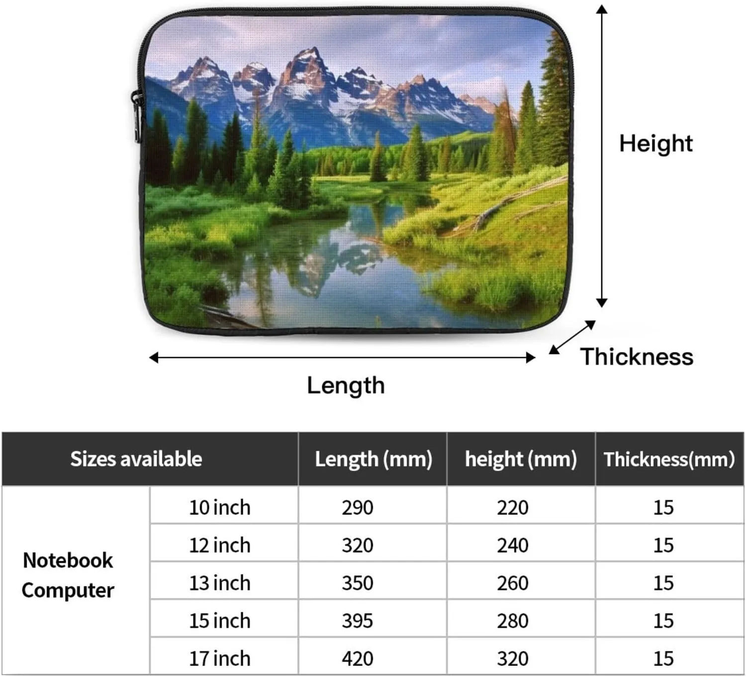 National Park Laptop Sleeve 15 inch Shockproof Protective Computer Carrying Cover Water Resistant Computer Bag Laptop Case Briefcase Handbags Portable Laptop Bag Gifts for Men Women