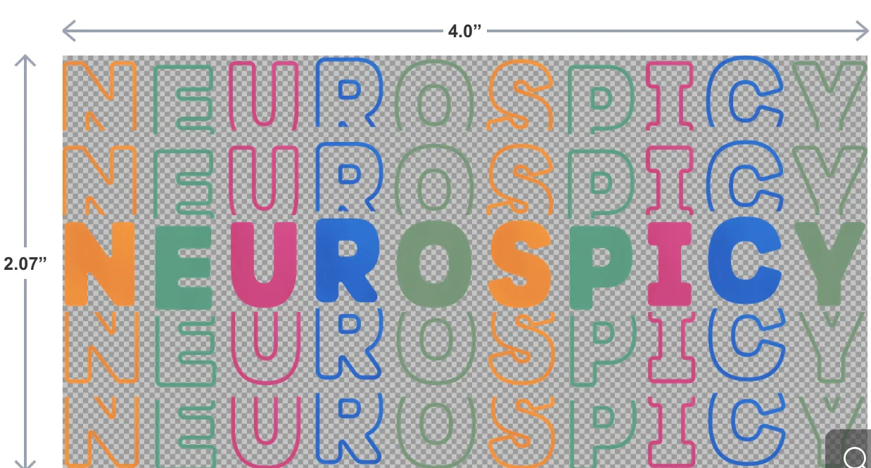 Neurospicy UV-DTF Sticker