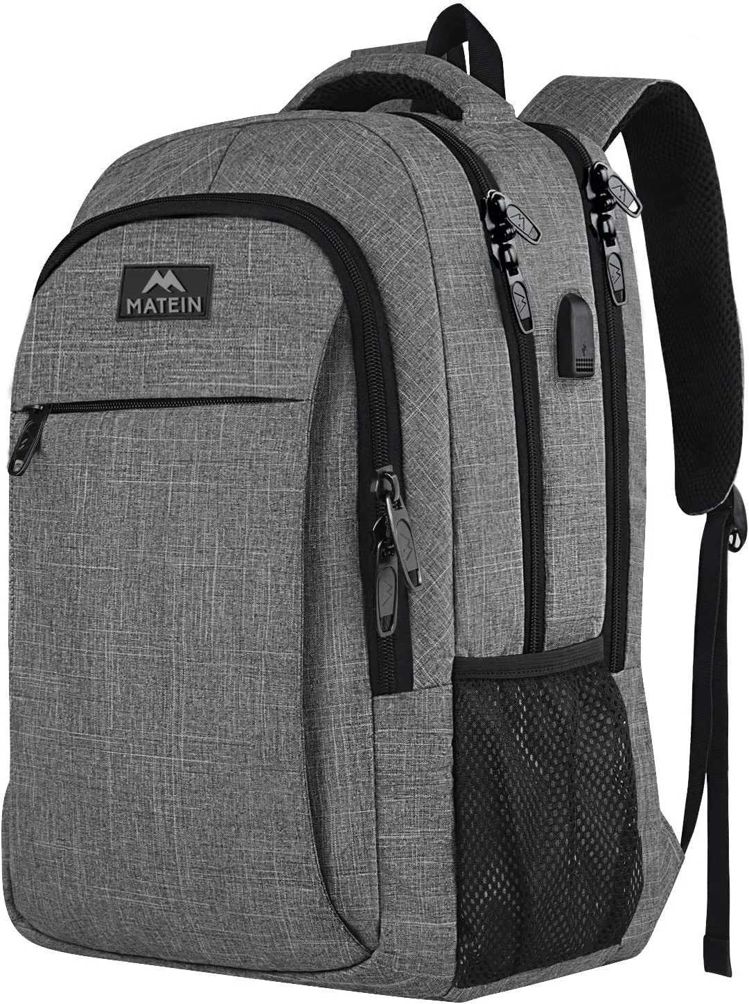 New Fusion Arrival 2024 Stylish Travel Laptop Backpack, Work Bag Lightweight Laptop Bag with USB Charging Port, anti Theft Business Backpack, Water Resistant School Rucksack Gift for Men and Women, Fits 15.6 Inch Laptop, Grey