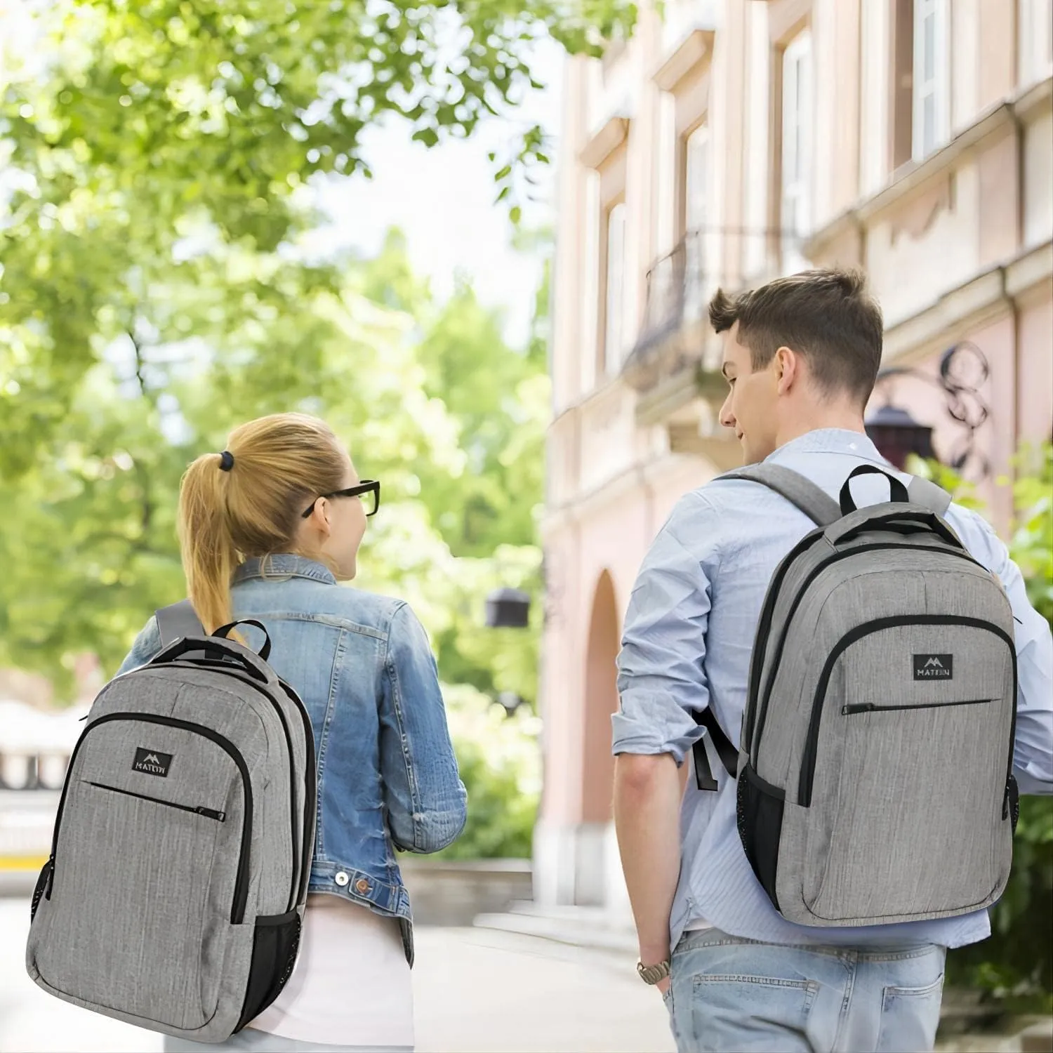 New Fusion Arrival 2024 Stylish Travel Laptop Backpack, Work Bag Lightweight Laptop Bag with USB Charging Port, anti Theft Business Backpack, Water Resistant School Rucksack Gift for Men and Women, Fits 15.6 Inch Laptop, Grey
