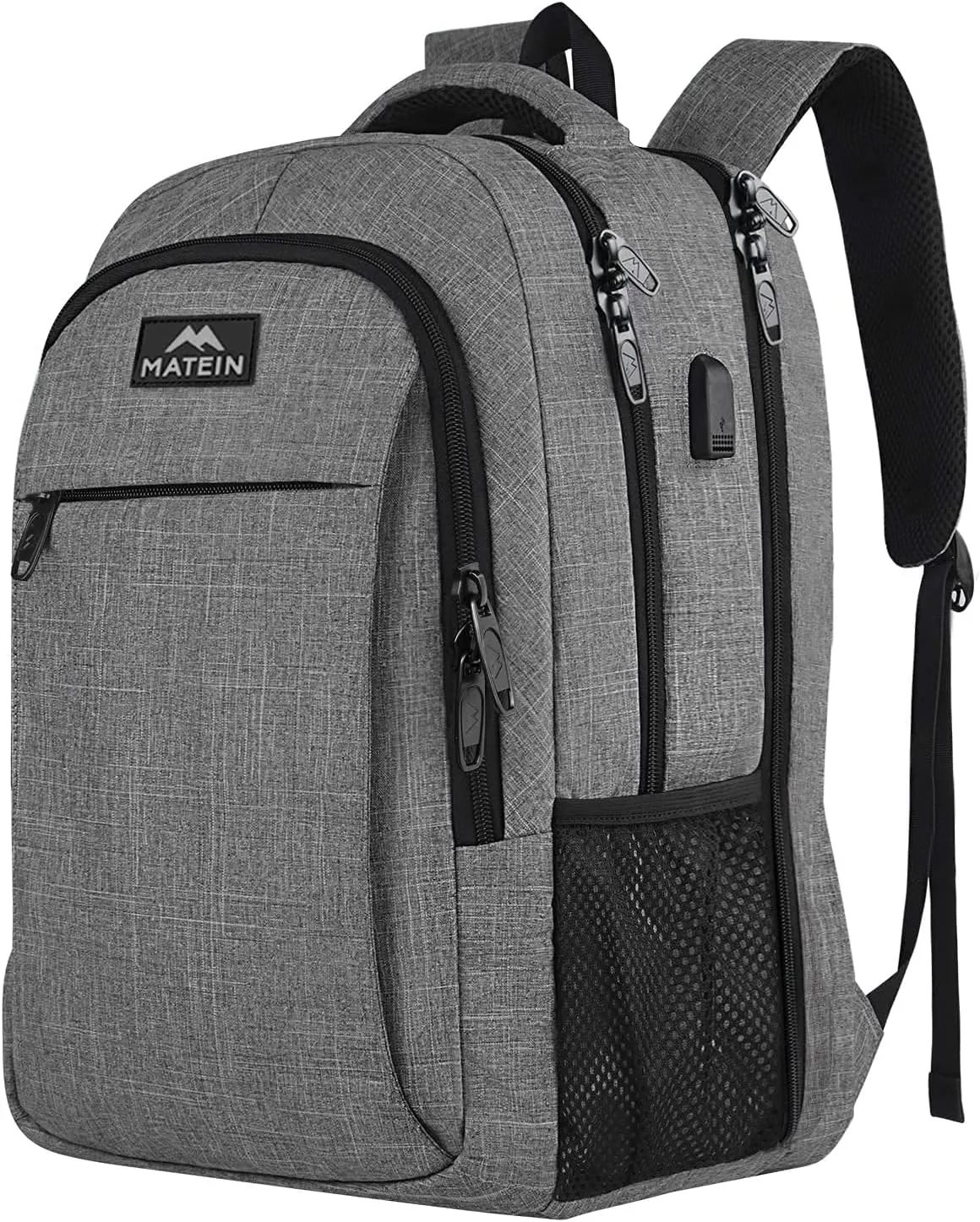 New Fusion Arrival 2024 Stylish Travel Laptop Backpack, Work Bag Lightweight Laptop Bag with USB Charging Port, anti Theft Business Backpack, Water Resistant School Rucksack Gift for Men and Women, Fits 15.6 Inch Laptop, Grey