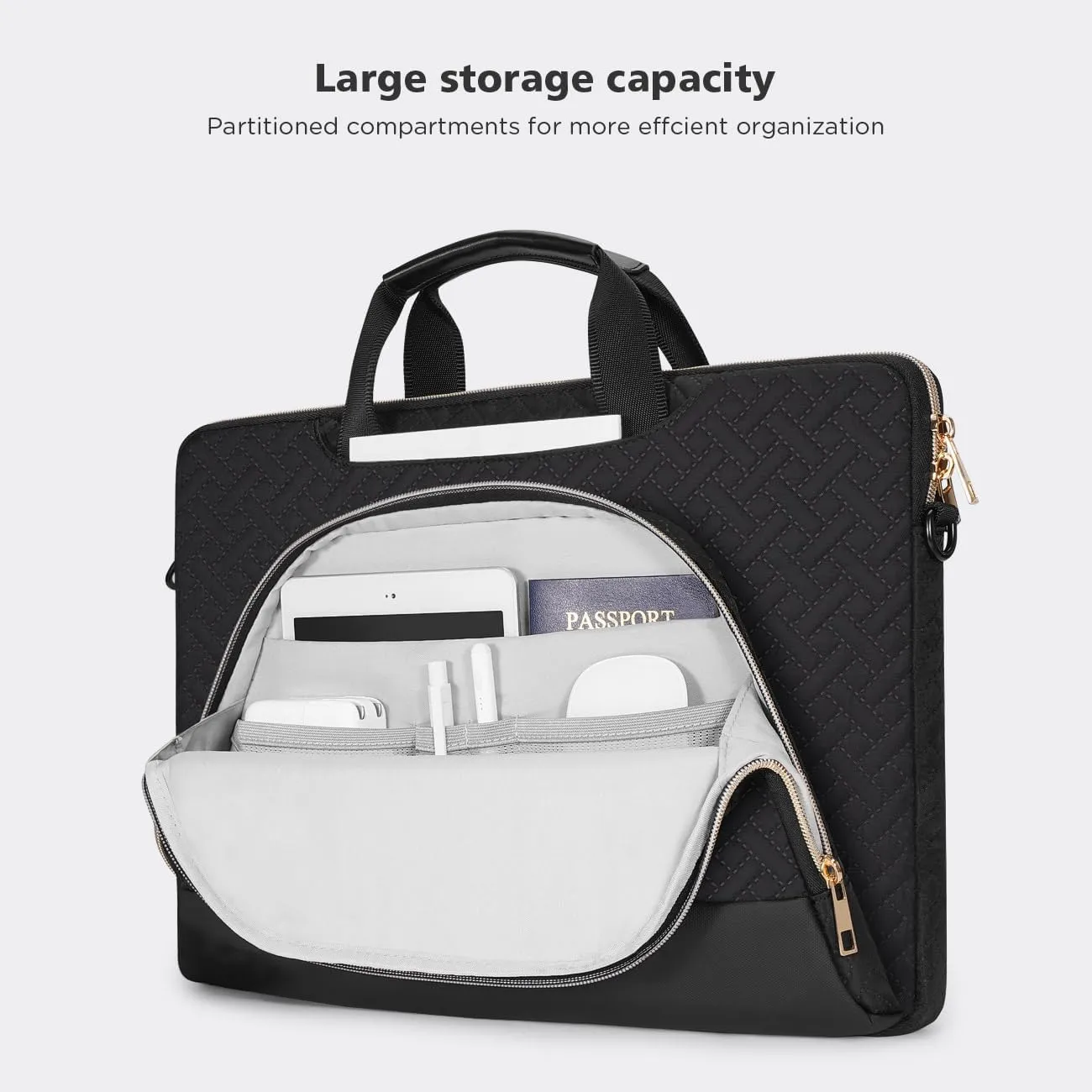 NIDOO 17.3 inch Laptop Bag 17 inch Laptop Sleeve Shoulder Computer Case for HP Gaming Pavilion 17/ Acer Chromebook 317/17.3" Lenovo Legion 5 / Dell G7/ LG Gram 17 / MSI 17 / ASUS ROG Handbag, Black
