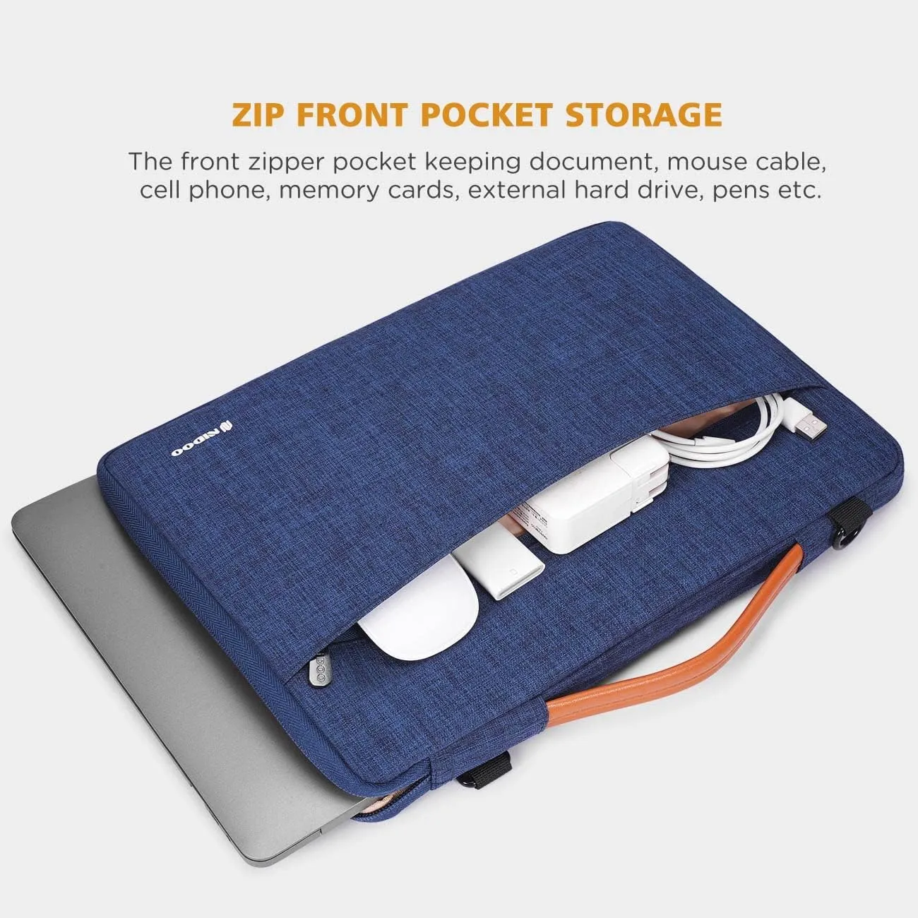 NIDOO Laptop Sleeve Shoulder Bag Case for 13.6" Macbook Air M2 2022/13" Macbook Air / 14" 13 inch MacBook Pro/Surface Pro 7 8 X / 12 inch Acer Chromebook 712/14" ThinkPad X1 Carbon Gen 9, Blue