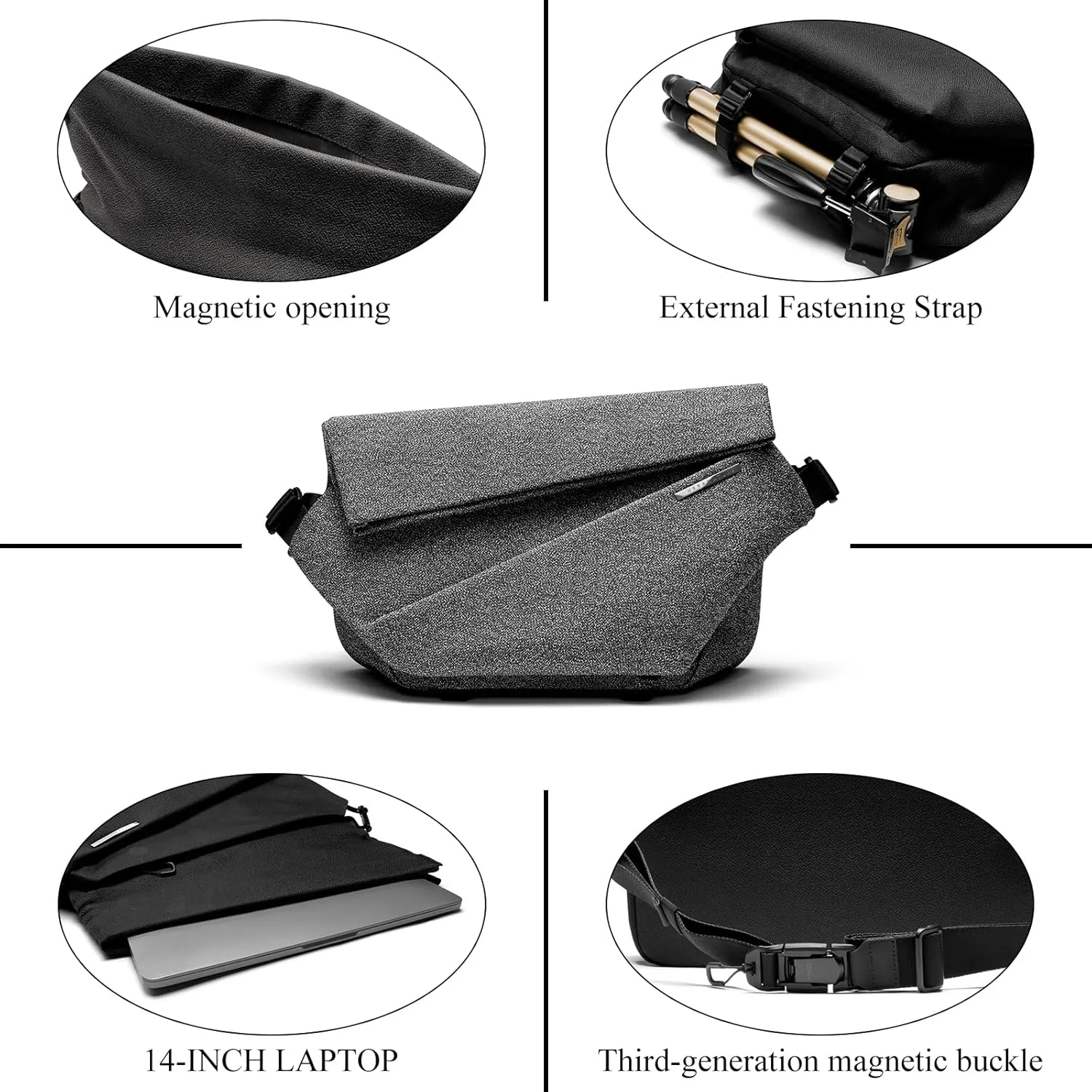 NIID Radiant Mega Sling Bag for Men - Crossbody Bag Chest Shoulder Backpack Messenger Perfect for Travel Work Urban Outdoor