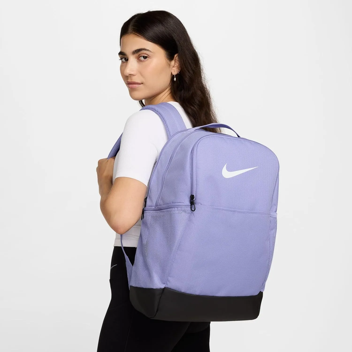Nike Brasilia 9.5 Training Backpack, Lilac Ice/Black/White, Medium