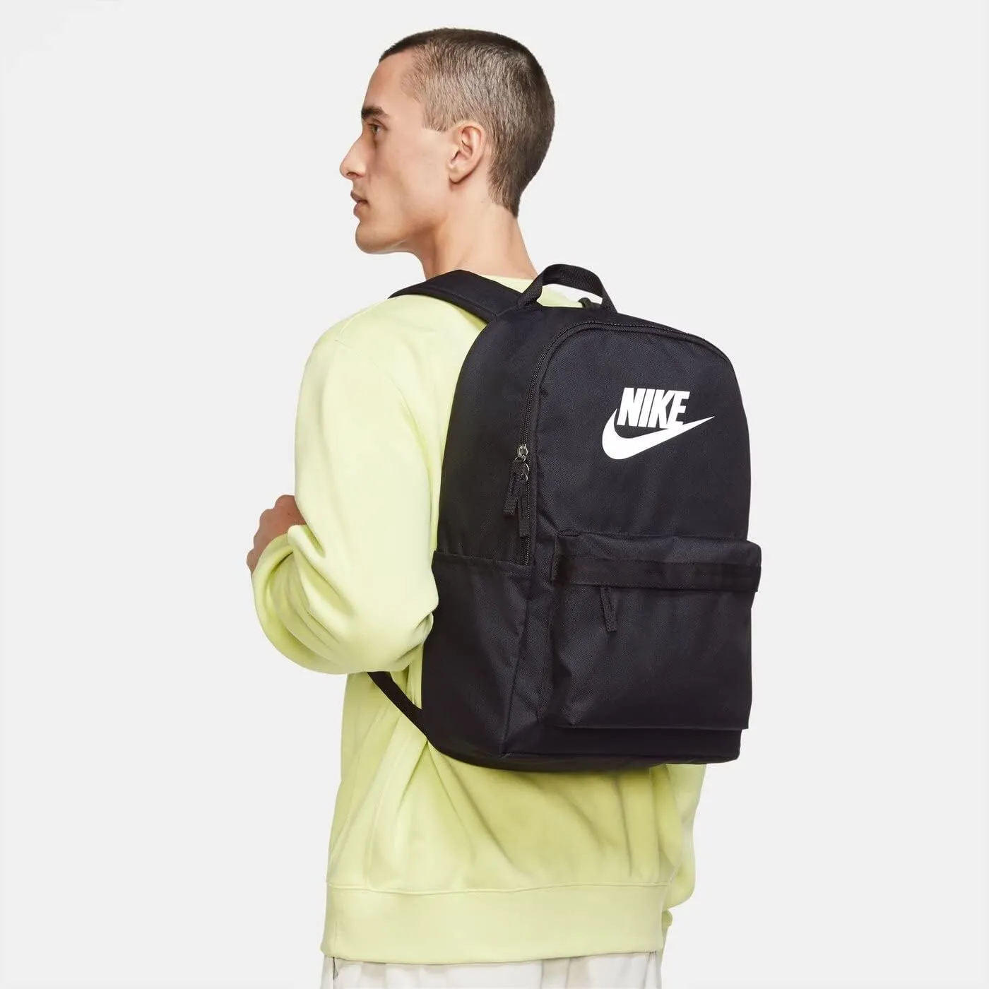 Nike Heritage Backpack, Black/Black/White, Medium