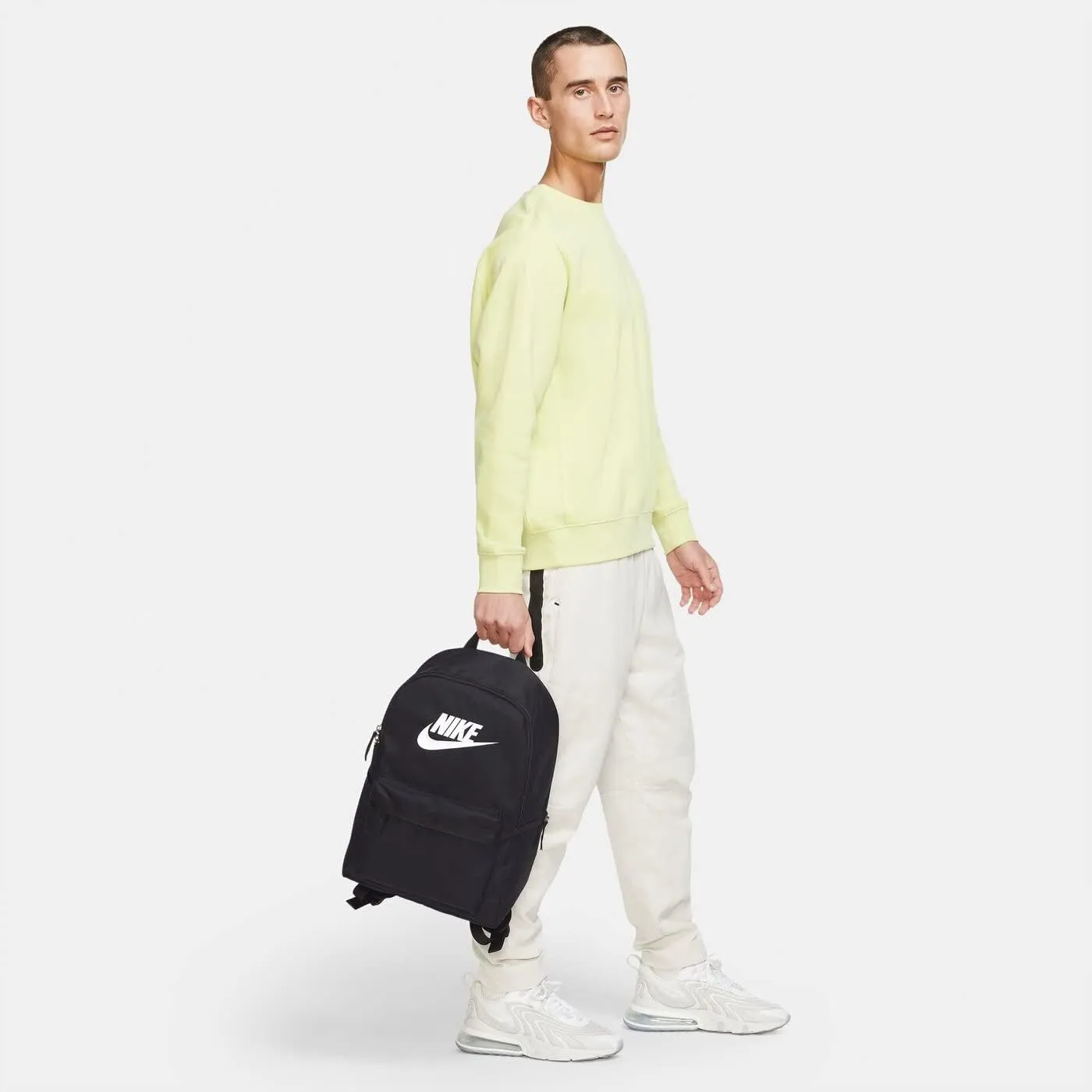 Nike Heritage Backpack, Black/Black/White, Medium