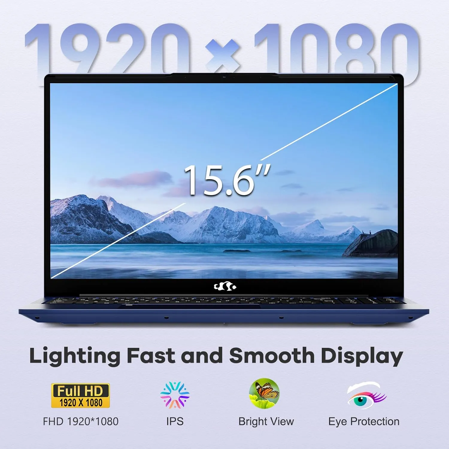 NIMO 15.6 IPS FHD-Laptop, Intel 12th Gen N100 (Beat i3 1115G4 Up to 3.4GHz) 8GB RAM 256GB SSD Laptop-Computer with Backlit Keyboard Fingerprint Type-C 65W Blue (Renewed)