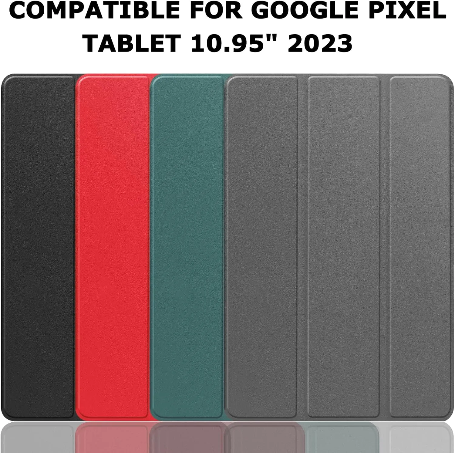 NINKI Google Pixel Tablet Case - Leather, Shockproof Hard PC   PU Leather Back Shell, Lightweight Cover with Stand for Pixel Tablet 2023 - Black
