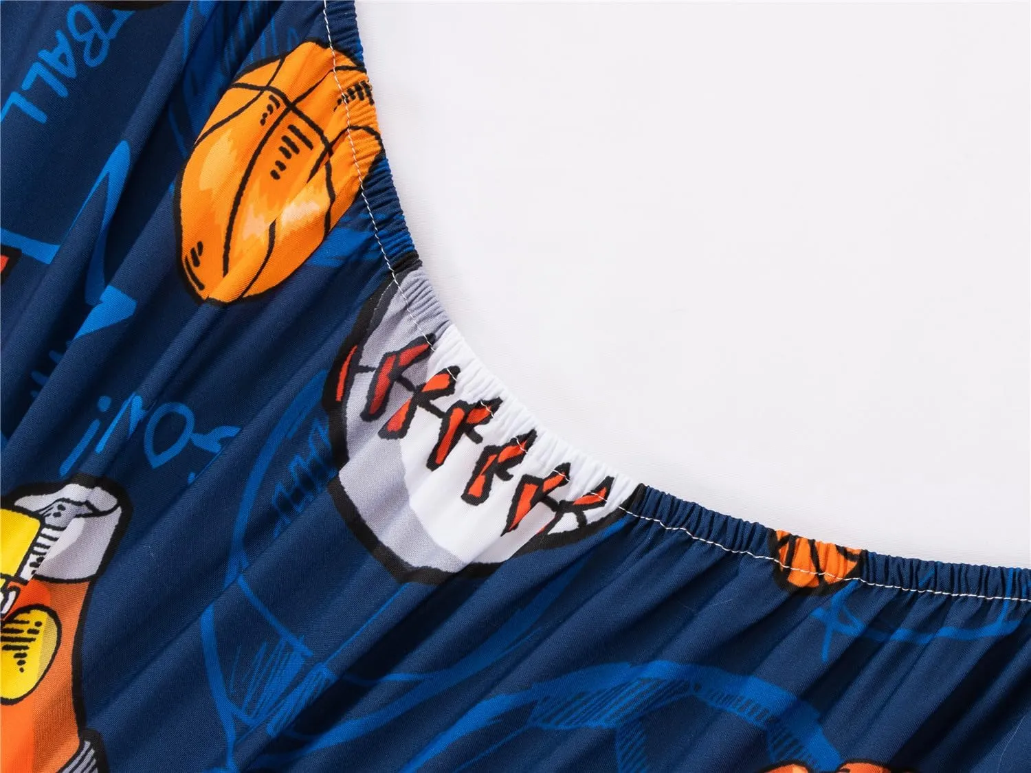 NTBED Sport Basketball Printed Zipper Bedding Sets Full Lightweight Microfiber Football Comforter Sets with Fitted Sheet Pillow Covers,Blue