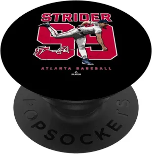 Number and Portrait Spencer Strider Atlanta MLBPA PopSockets Swappable PopGrip