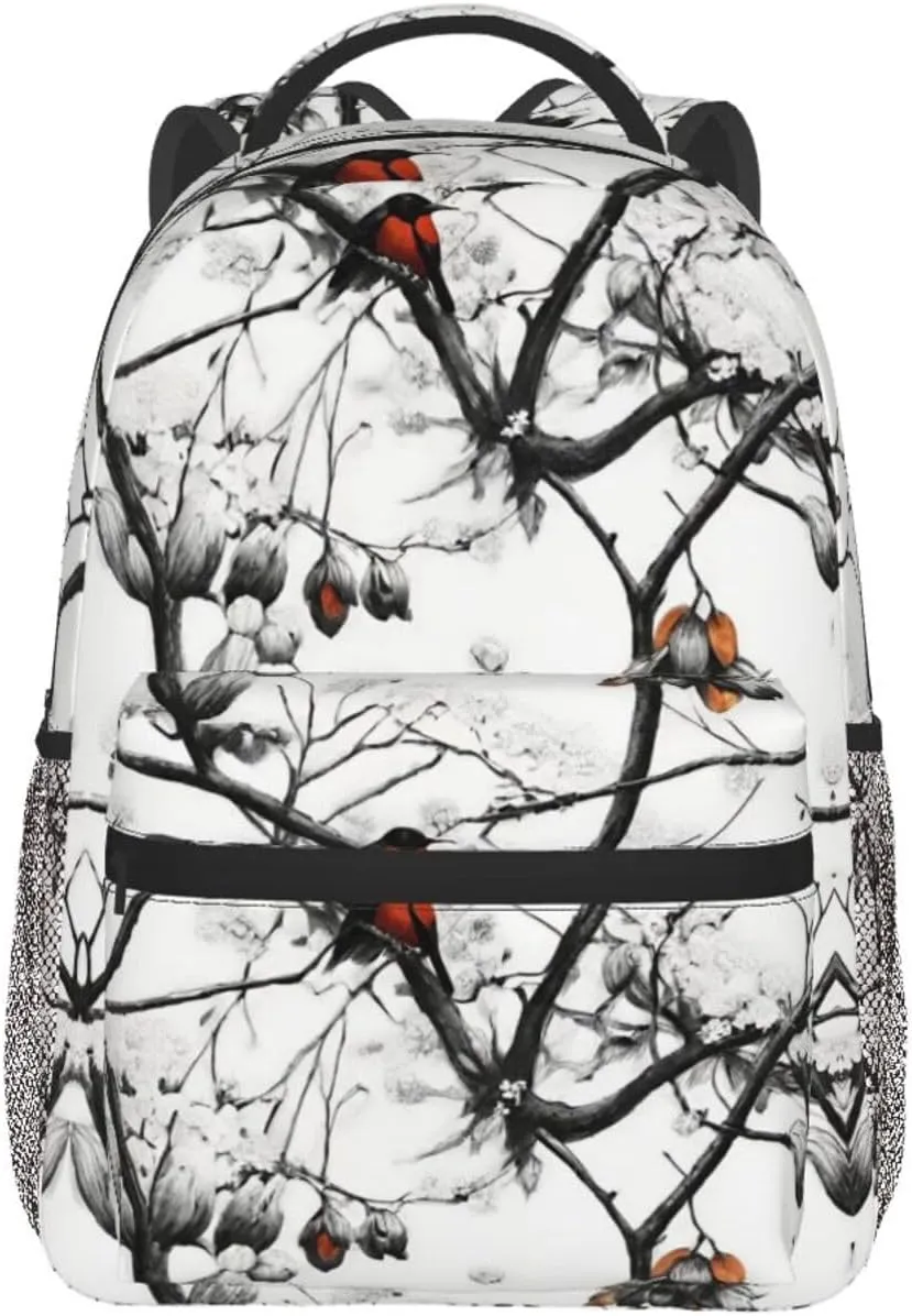 Old Leaves Tree Art Shoulder Book Bags Polyester Multipurpose Anti-Theft Carry On Bag Large Capacity Travel Hiking & Camping Rucksack