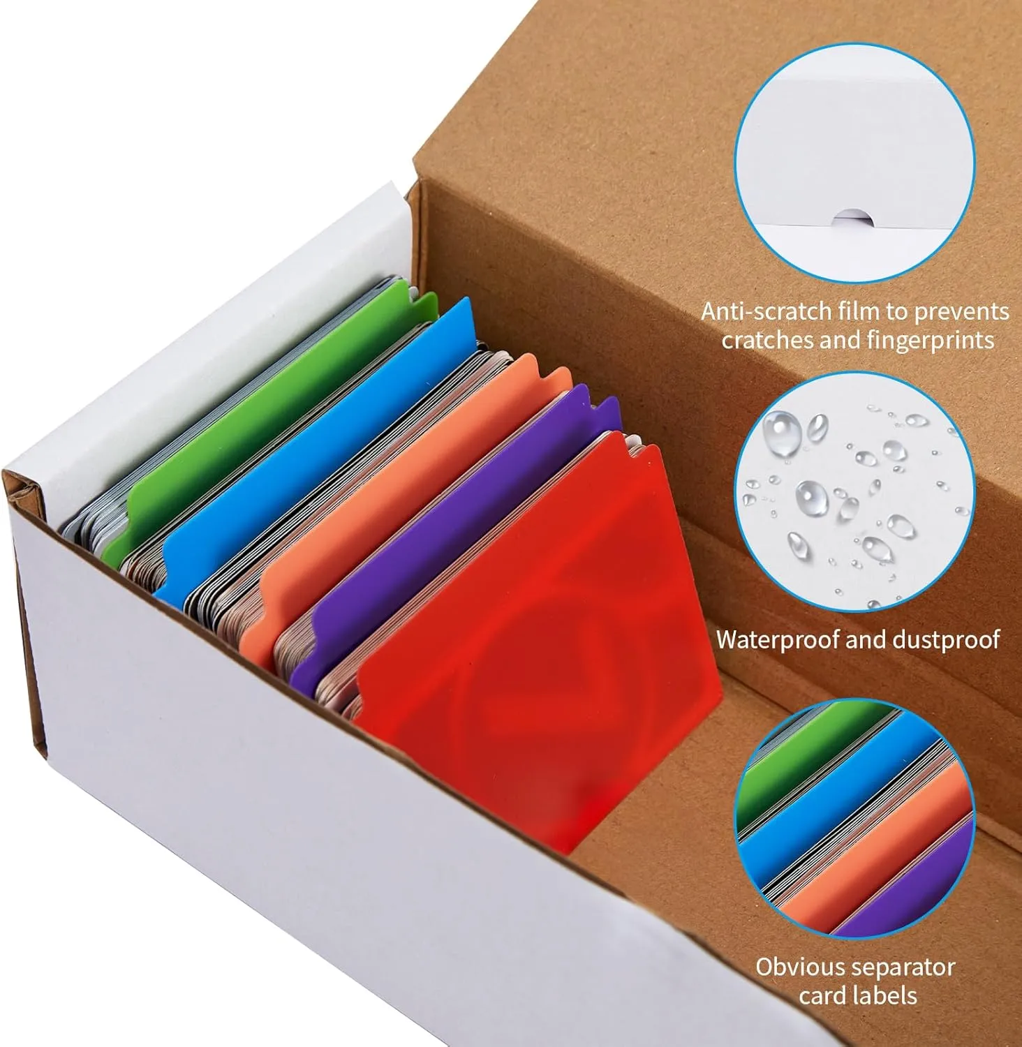 OldPAPA 12-Pack 600 Count Trading Card Storage Box with 20 Dividers - Organizer for Baseball/Football/Basketball Collections, Hold 7200 Standard Trading Cards