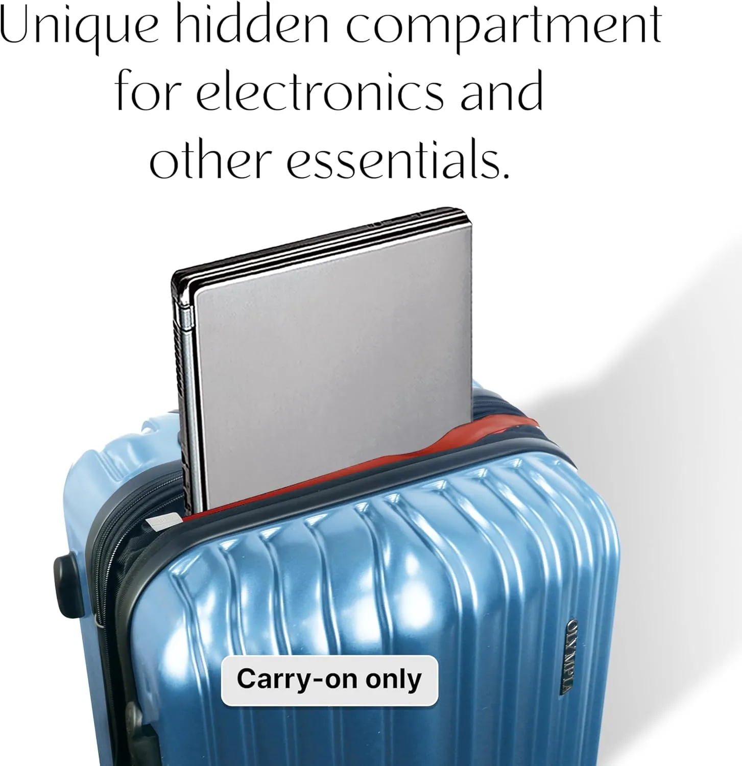 Olympia U.S.A. Shadow 3-Piece Luggage Set (21", 25", 29") – Expandable Hardside Suitcases with Double-Spinner Wheels, Telescoping Handle, Utility Hook & Hidden Laptop Compartment (Elemental Blue)