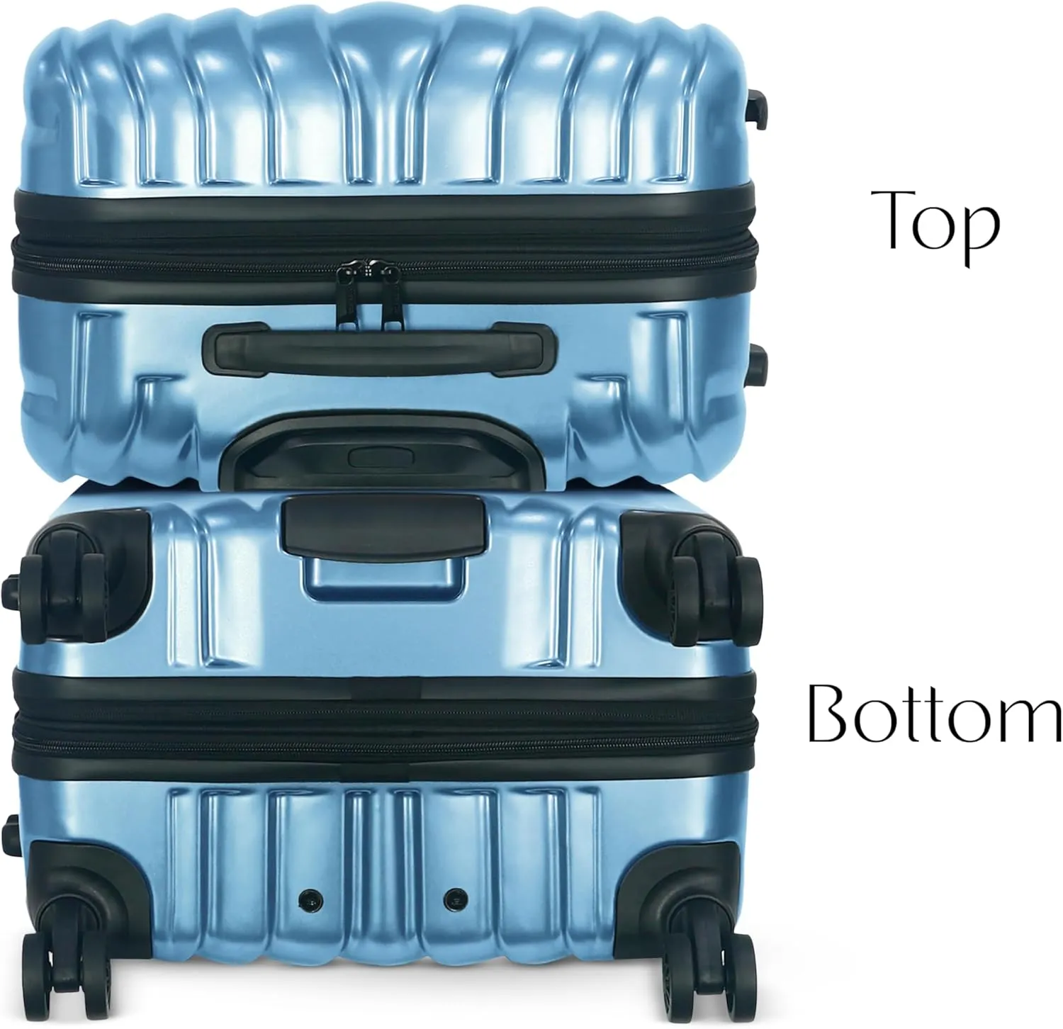 Olympia U.S.A. Shadow 3-Piece Luggage Set (21", 25", 29") – Expandable Hardside Suitcases with Double-Spinner Wheels, Telescoping Handle, Utility Hook & Hidden Laptop Compartment (Elemental Blue)
