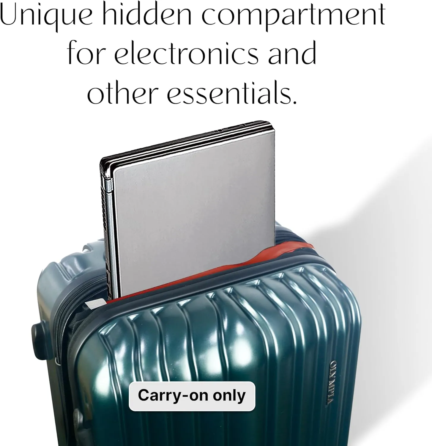 Olympia U.S.A. Shadow 3-Piece Luggage Set (21", 25", 29") – Expandable Hardside Suitcases with Double-Spinner Wheels, Telescoping Handle, Utility Hook & Hidden Laptop Compartment (Forest Night)