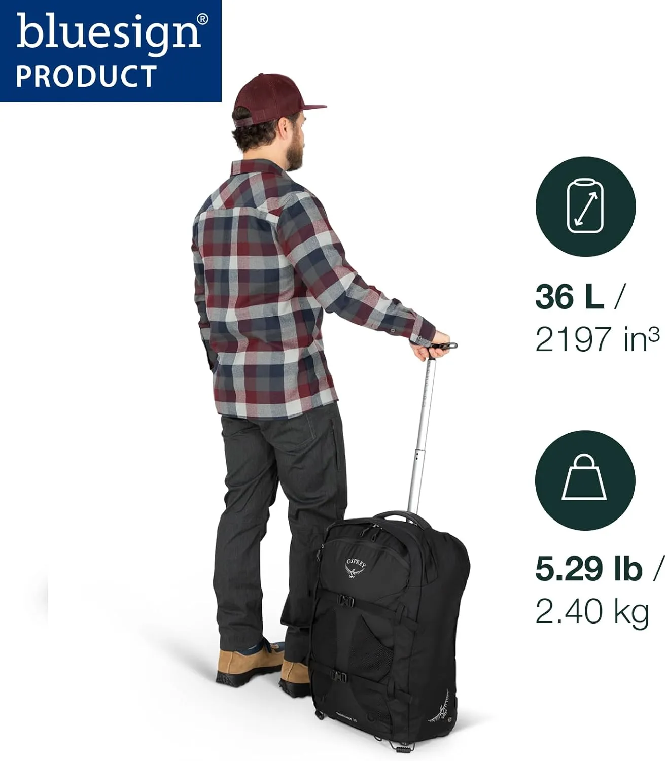 Osprey Farpoint Men's Wheeled Travel Pack 36L, Black