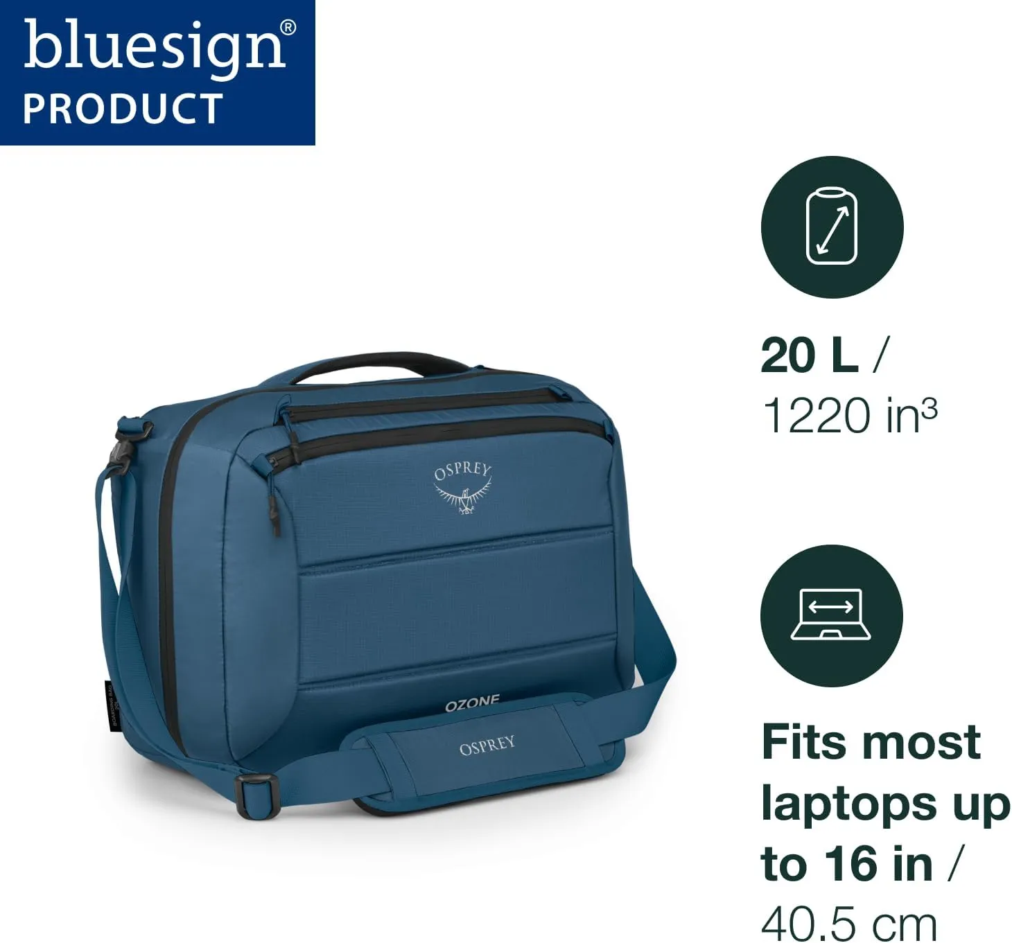 Osprey Ozone 20L Boarding Bag, Coastal Blue
