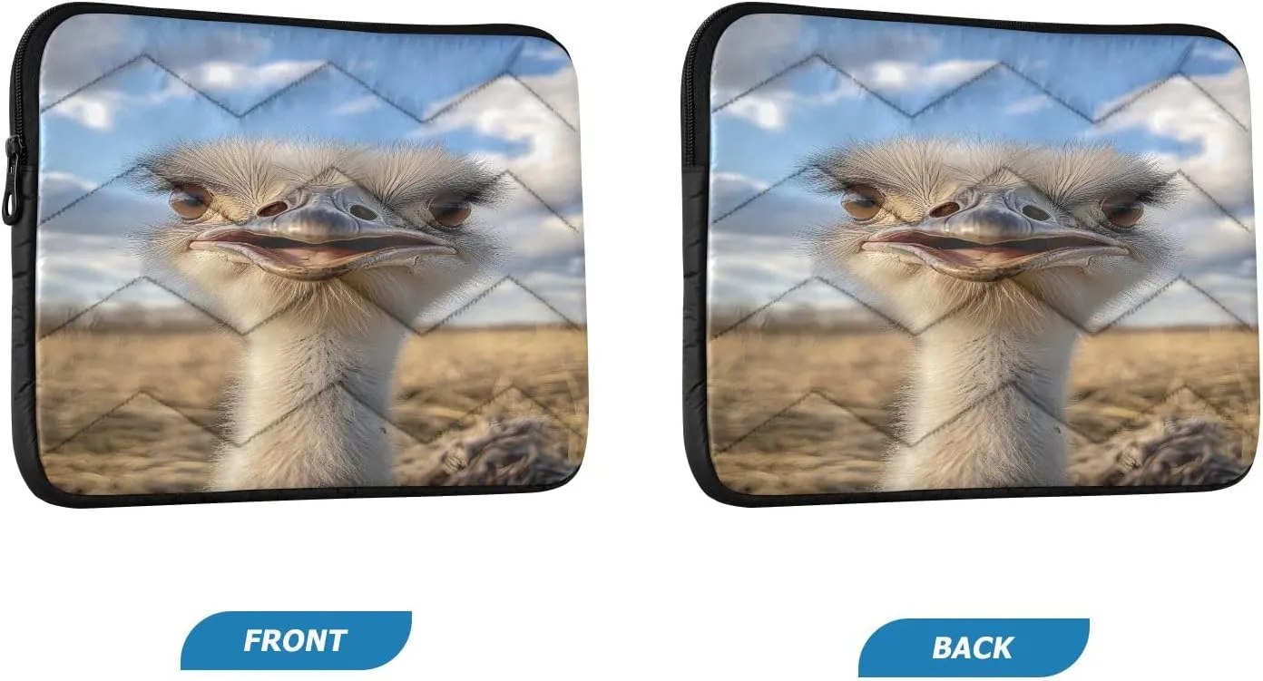Ostrich Photo Laptop Sleeve Laptop Traveling Case 13 Inch Laptop Sleeve Cute