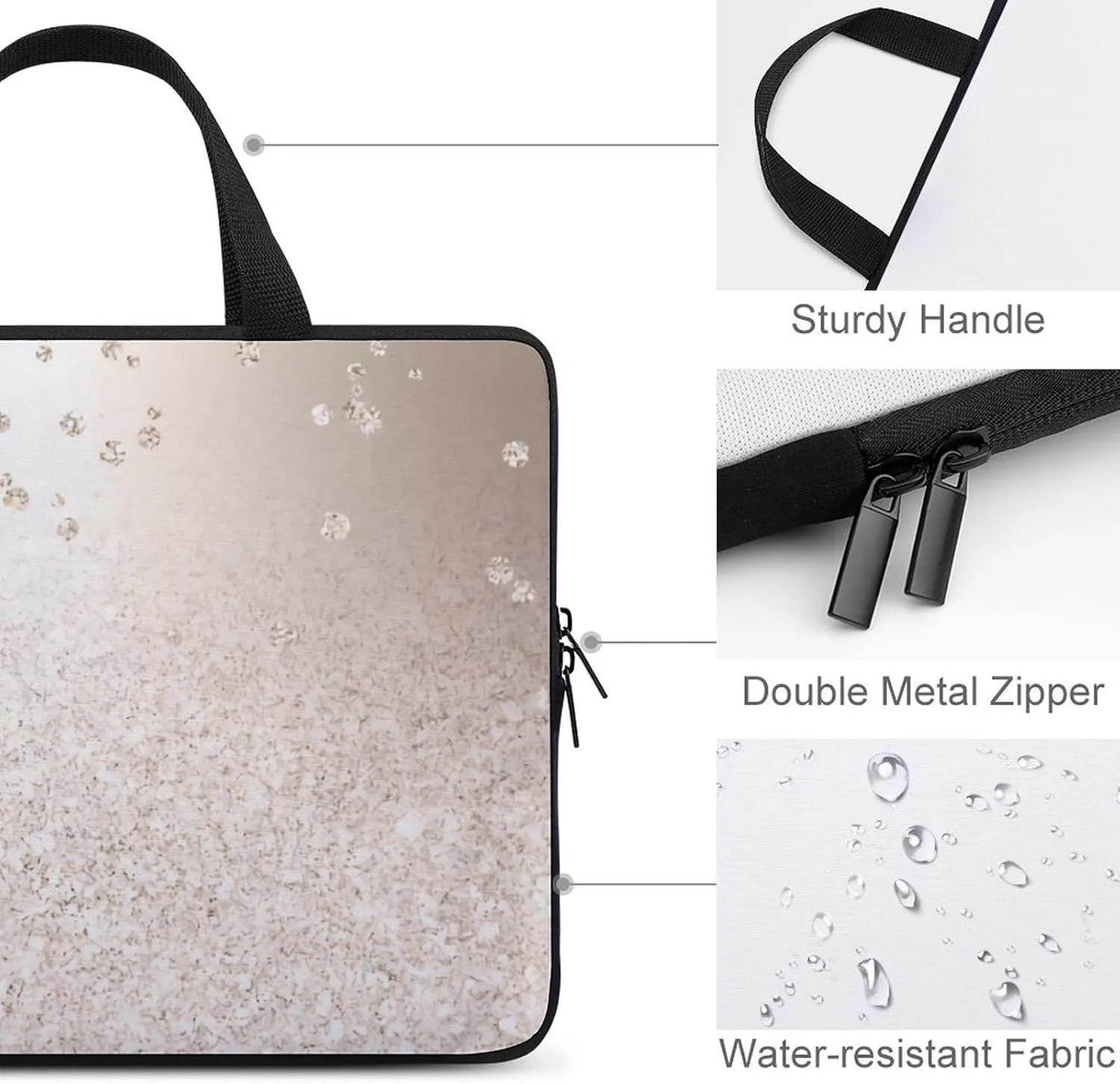 Painted American Flag Laptop Bag Waterproof Dustproof Crack Proof Large Capacity