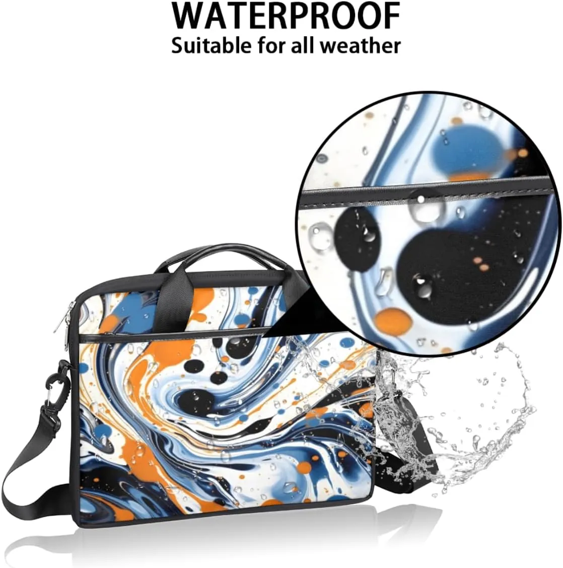 Paris Butterflys Laptop Bag for Men Women 13-15 Inch Case Bags Sleeve Shoulder with Anti Slip Removable The Pad Straps