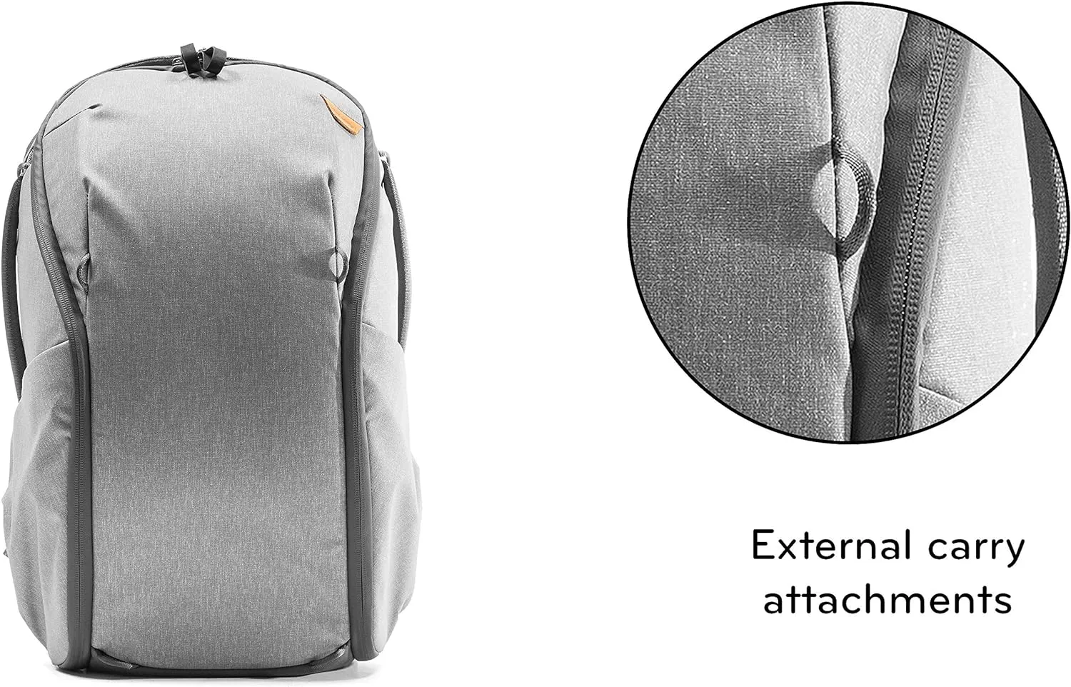 Peak Design Everyday Backpack Zip 20L, Carry-on Backpack with Laptop Sleeve, Ash (BEDBZ-20-AS-2)