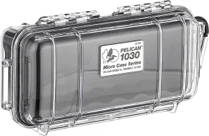 Pelican 1030 Micro Case - Black/Clear, Waterproof, Heavy Duty Protection for iPhone 4, Cameras, & Earphones