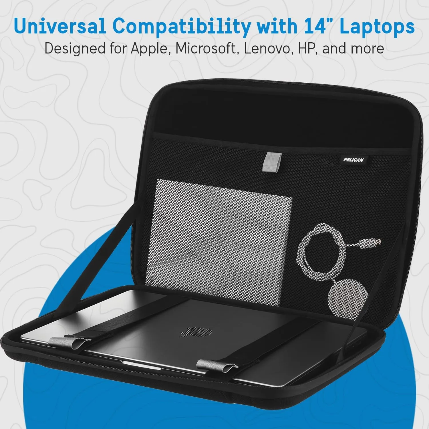 Pelican Adventurer - Laptop Bag/Case 14 Inch - [Elastic Carrying Handle] [Secure Zip Lock] Waterproof, Scratchproof and Heavy Duty Laptop Sleeve for All Laptops from 12 inches up to 14 inches - Black