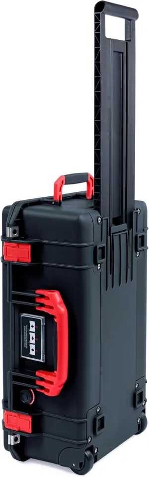 Pelican Air 1535 Carry-on Case by ColorCase - Black - Medium Size Waterproof Case (Case Only) - Red Handles & Latches, 015350-0000-110-321