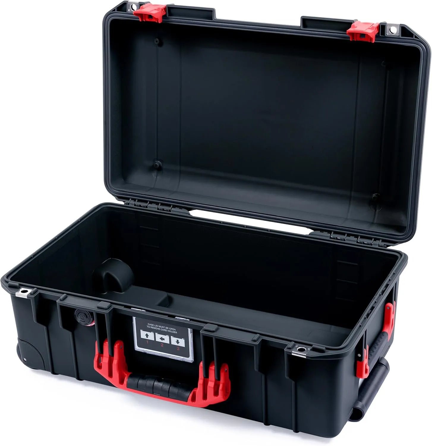 Pelican Air 1535 Carry-on Case by ColorCase - Black - Medium Size Waterproof Case (Case Only) - Red Handles & Latches, 015350-0000-110-321